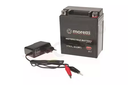 Batterie gel 12V 6Ah Moretti YTX7L-BS + chargeur
