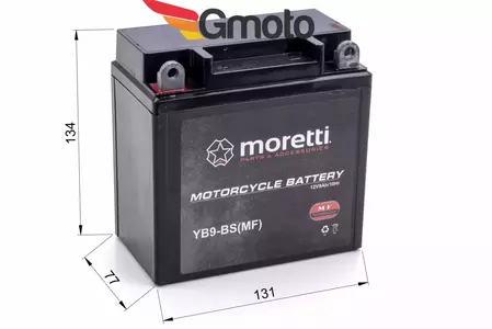 12V 9 Ah Moretti YB9-BS gel baterija + punjač-2