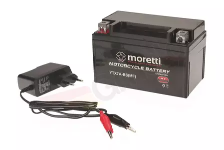 Batterie gel 12V 6 Ah Moretti YTX7A-BS + chargeur
