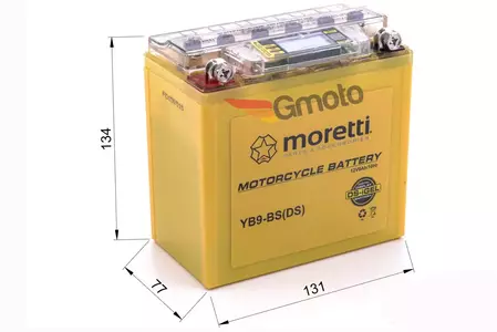 Μπαταρία gel 12V 9 Ah Moretti YB9-BS + φορτιστής-2