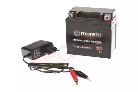 Akumulator żelowy 12V 5 Ah Moretti YTX5L-BS + ładowarka