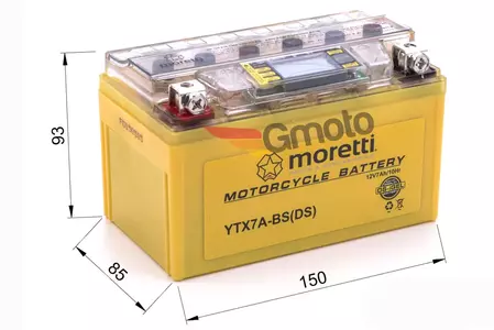 Gelbatteri 12V 6 Ah Moretti YTX7A-BS + laddare-2