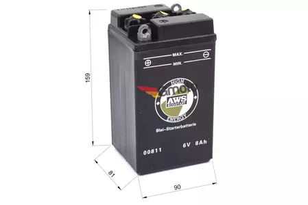 Batería AWS ecostart 6V 8AH sin electrolito-2