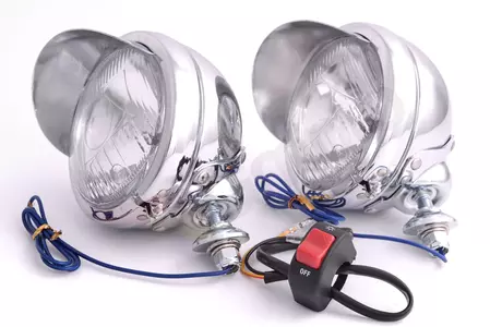 2x Zusatzscheinwerfer Motorrad lightbar 4 Zoll + Lichtschalter-3