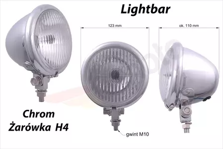 Lightbar-sæt 4,5 tommer H4-pære + lyskontakt-2