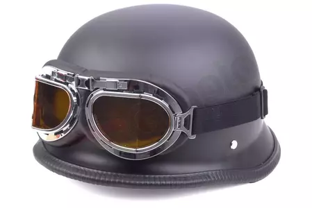 Cască de motocicletă - cască germană mărimea XL + ochelari de protecție T08-1