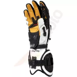 Knox Handroid Full Ce motoristične rokavice bele črne velikosti S-4
