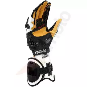 Knox Handroid Full Ce motoristične rokavice bele črne velikosti XL-5