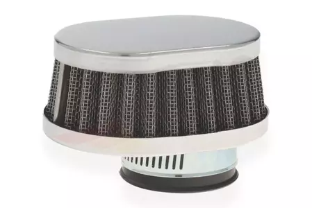 Luftfilter konisk 30 mm oval krom lav - 90217