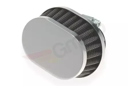 Stožčasti zračni filter 38 mm ovalni kromiran nizki-2
