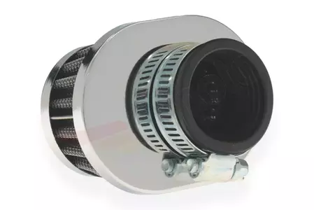 Kónický vzduchový filter 38 mm oválny chrómový nízky-5