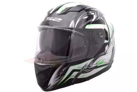 Motociklistička kaciga koja pokriva cijelo lice LS2 FF320 STREAM STEEL WHITE BLACK GREEN XS-1