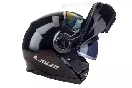 LS2 FF325 STROBE SOLID BLACK S állkapocs motorkerékpár sisak-3