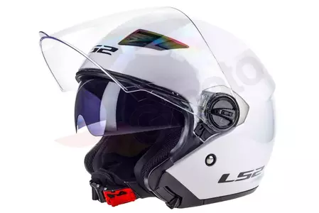 LS2 OF569.2 TRACK SOLID WHITE XL atvērta sejas motociklista ķivere-1