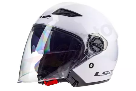 LS2 OF569.2 TRACK SOLID WHITE XL atvērta sejas motociklista ķivere-2