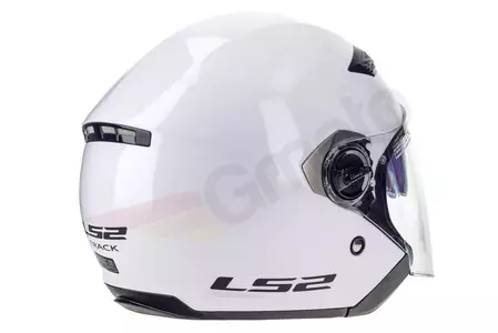 LS2 OF569.2 TRACK SOLID WHITE XL atvērta sejas motociklista ķivere-5