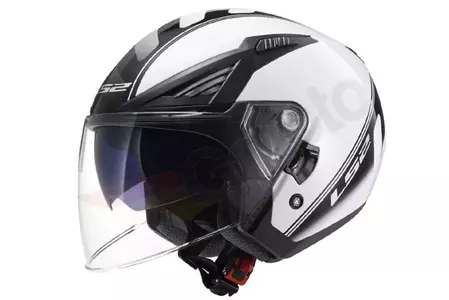 LS2 OF586 BISHOP ATOM BLANCO NEGRO XS cara abierta casco de moto-1