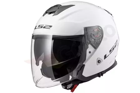 LS2 OF521 INFINITY SOLID WHITE XS motociklista ķivere ar atvērtu seju-1