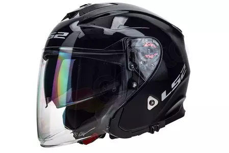 LS2 OF521 INFINITY SOLID BLACK S capacete aberto para motociclistas-2