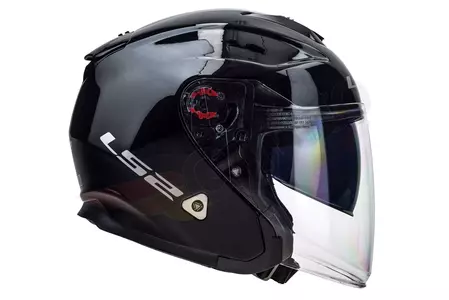 LS2 OF521 INFINITY SOLID BLACK S capacete aberto para motociclistas-3