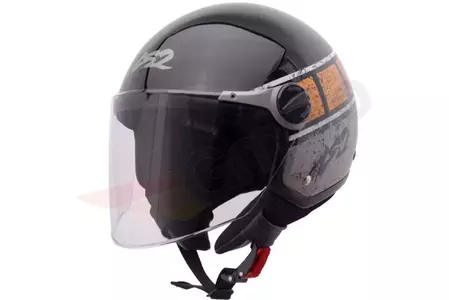 LS2 OF560 ROCKET II ROOK NEGRO NARANJA XL open face casco moto-1