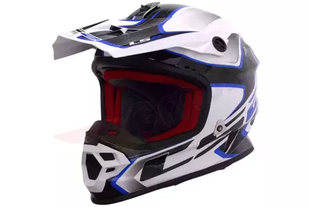 Kask motocyklowy enduro LS2 MX456 LIGHT COMPASS WHITE BLUE XS-1