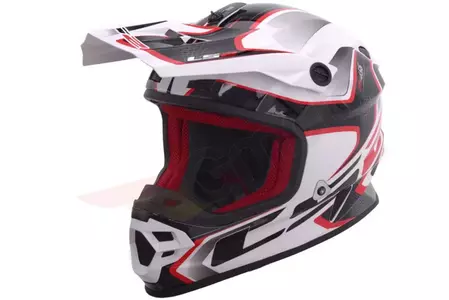 LS2 MX456 LIGHT COMPASS BLANCO ROJO XS casco moto enduro-1