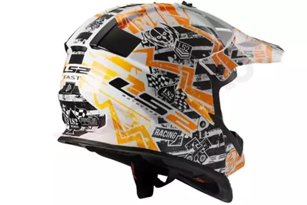 LS2 MX437J FAST MINI GLITCH WHITE/BLA.ORANGE S casco de moto de enduro para niños-2