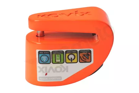 Disku bremžu slēdzene ar signalizāciju KOVIX KD6 oranžā krāsā-7