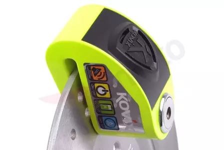 Zámok kotúčovej brzdy s alarmom KOVIX KD6 žltý