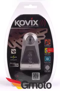 Zámok brzdového kotúča s alarmom KOVIX KNL14 strieborný-3