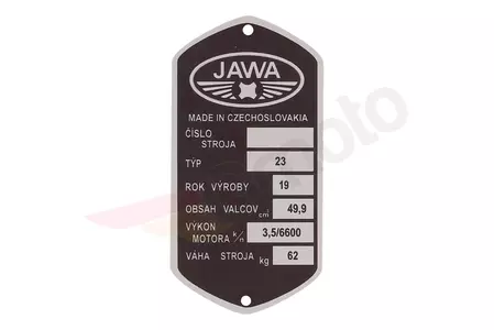 Tabliczka znamionowa Jawa 50 Mustang 23 - 91163