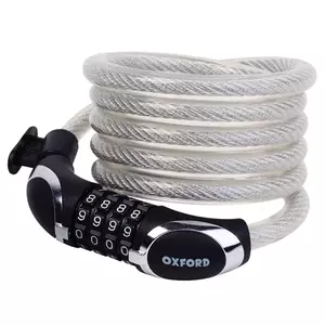 Cable de seguridad combinado Oxford Viper transparente de 1,8 m-1