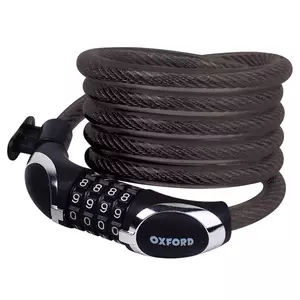 Cable de seguridad combinado Oxford Viper negro de 1,8 m - OF152