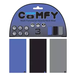 Oxford Comfy multifunkčný vetruodolný golier 3 ks modrá/čierna/sivá-1