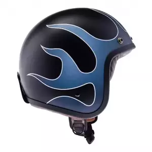 Lazer Mambo Flame capacete aberto de motociclista preto azul mate S-2