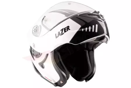 Capacete de motociclista Lazer Monaco Pure Glass Roadster branco preto XS - venda com defeito - MONACO.PG.ROADSTER XS