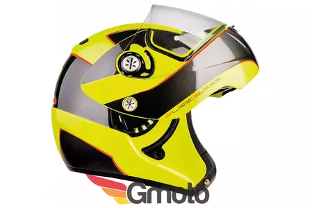 Kask motocyklowy szczękowy Lazer Monaco Window Pure Glass żółty fluo antrycytowy pomarańczowy XL-2