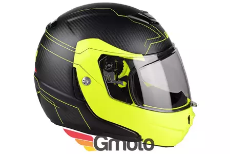 Lazer Monaco Evo Droid Pure Carbon full face motociklistička kaciga crna Carbon mat žuta fluo S-3