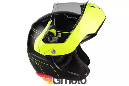 Casco moto Lazer Monaco Evo Droid Pure Glass negro mate amarillo fluo XL-2