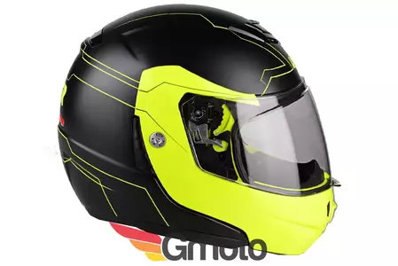 Cască de motocicletă Lazer Monaco Evo Droid Pure Glass negru mat negru fluo galben XL-3