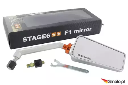 Stage6 F1 Style M8-spegel, höger, aluminium - S6-SSP630-2R/AL