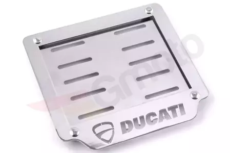 Marco metálico de la matrícula Logo Ducati acero inoxidable-1