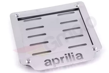 Marco de matrícula metálico logo Aprilia cromado-1